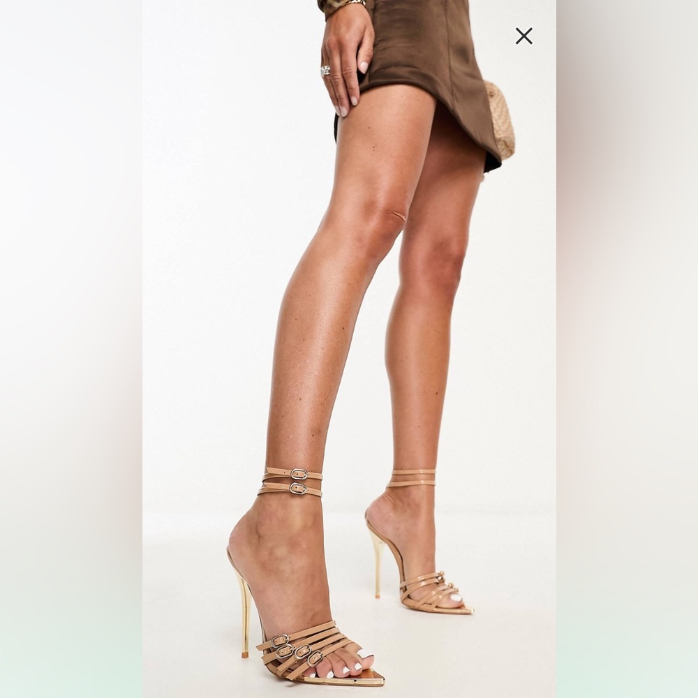 Public Desire Majesty heeled sandals in beige